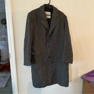 LONDON FOG union gray herringbone wool coat 44